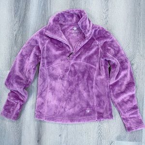 Obermeyer girls furry 1/4 zip fleece purple